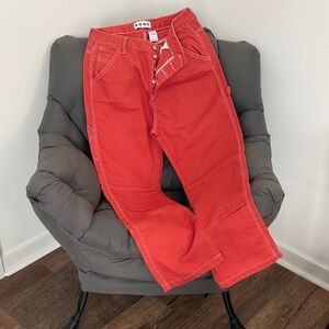 Women's Red Straight Leg Jeans